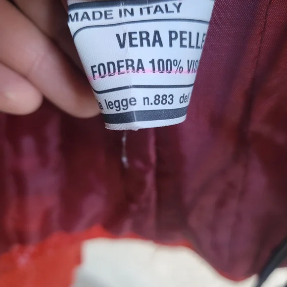 Red Italian Leather Jacket - Picture 7 of 7